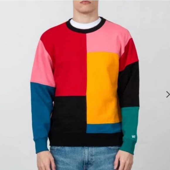 Vans - Patchwork Colorblock Crew Sweatshirt - Size L - Picture 3 of 8